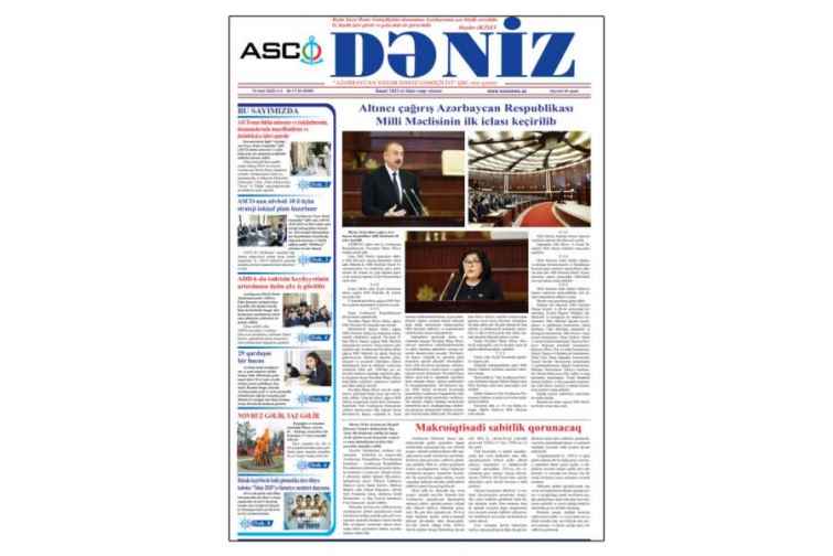 “Dəniz” qəzetinin növbəti nömrəsi işıq üzü görüb