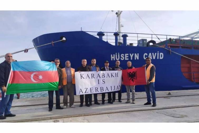 Durres limanının əməkdaşlarından Azərbaycana dəstək - FOTOLAR