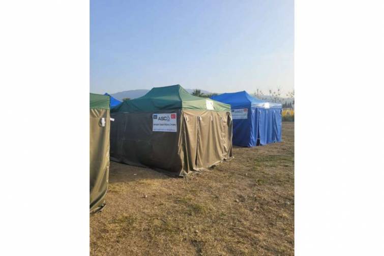 ASCO-nun zəlzələ b&ouml;lgəsinə g&ouml;ndərdiyi &ccedil;adırlar quraşdırılıb