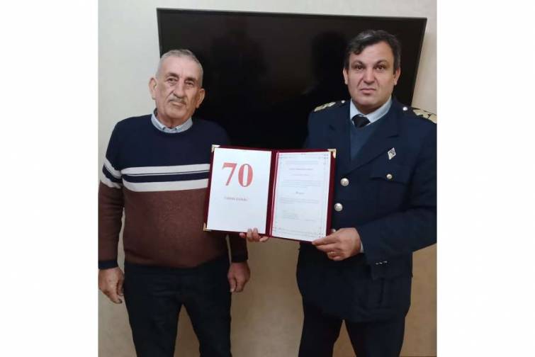 Veteran dəniz&ccedil;i Mirzə Umudov 70 illik yubileyini qeyd edir