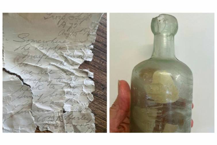Avstraliya sahillərində Birinci Dünya müharibəsindən qalma şüşə içində məktub tapılıb